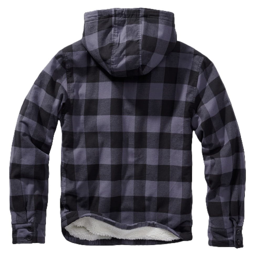 Bunda LUMBER s kožíškem a kapucí ČERNO/ŠEDÁ vel. 4XL