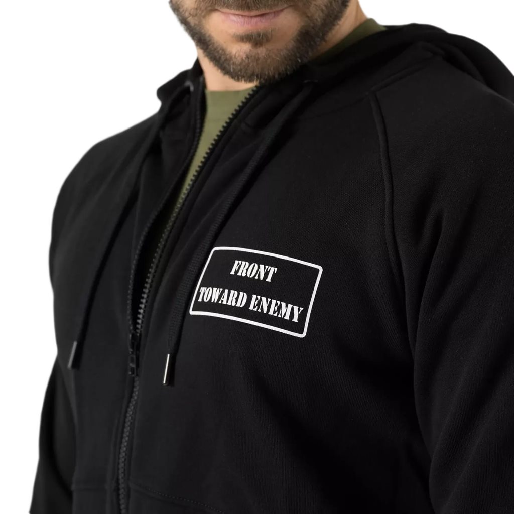 Mikina FRONT TOWARD ENEMY se zipem a kapucí ČERNÁ vel. 3XL