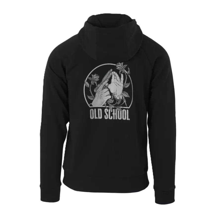 Mikina OLD SCHOOL se zipem a kapucí ČERNÁ vel. 3XL