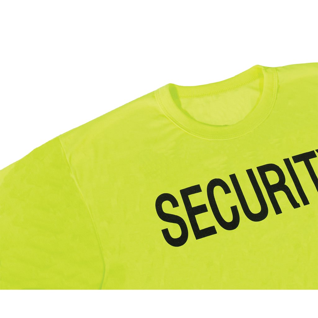 Triko se dvěma nápisy SECURITY krátký rukáv REFLEXNÍ ZELENÁ vel. L