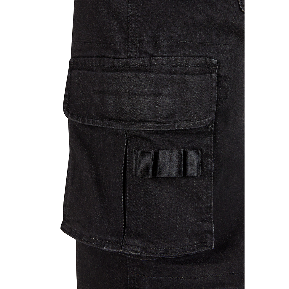Kalhoty riflové Denim CARGO ČERNÉ vel. 30-34