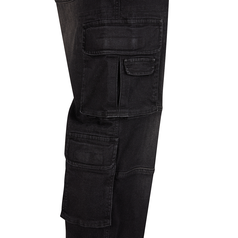 Kalhoty riflové Denim CARGO ČERNÉ vel. 32-32
