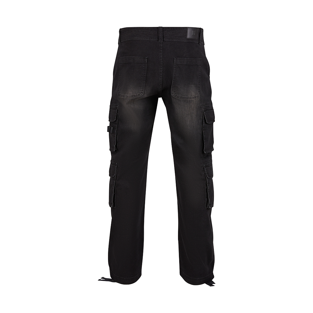 Kalhoty riflové Denim CARGO ČERNÉ vel. 33-34