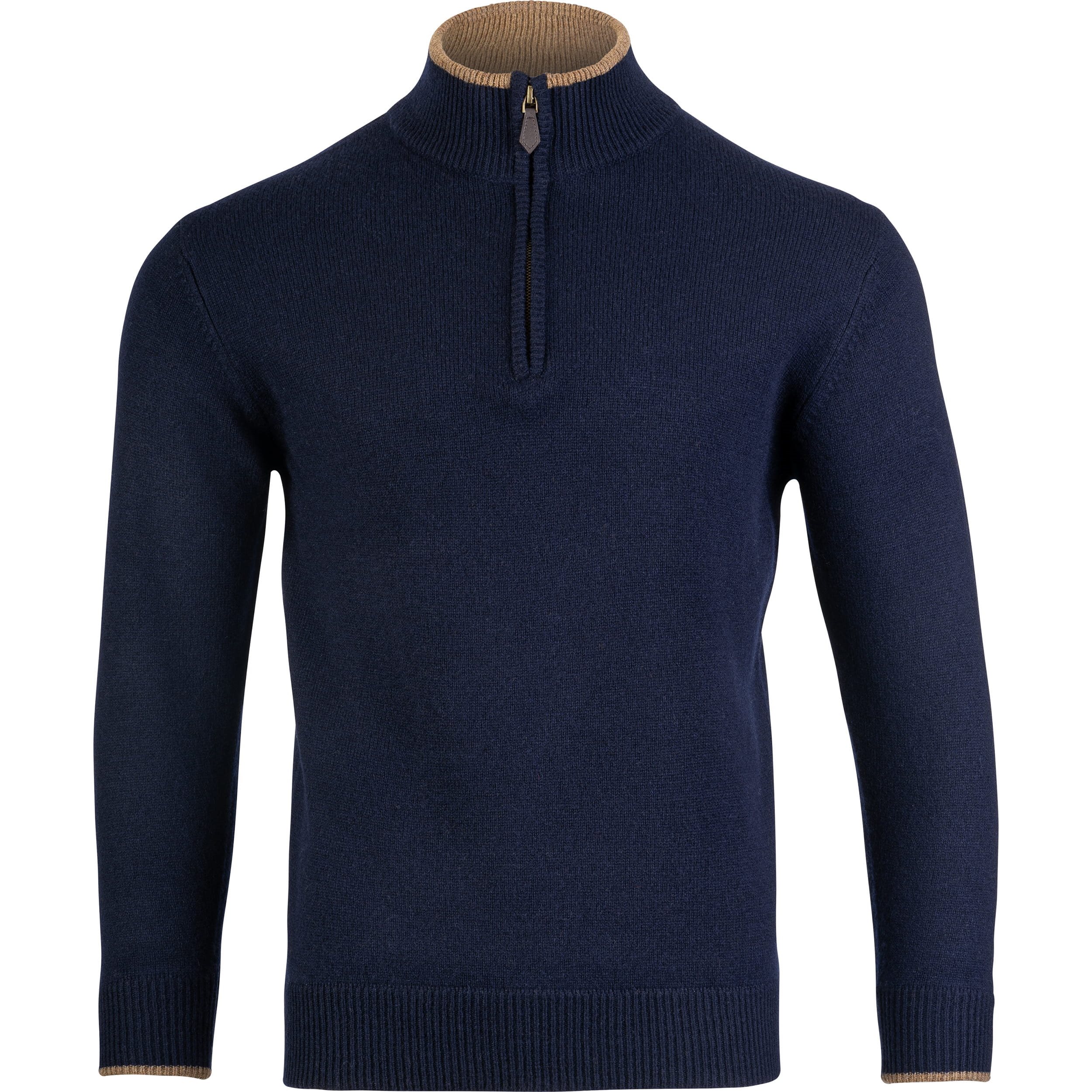 Svetr ASHCOMBE se zipem jehněčí vlna NAVY BLUE vel. 3XL