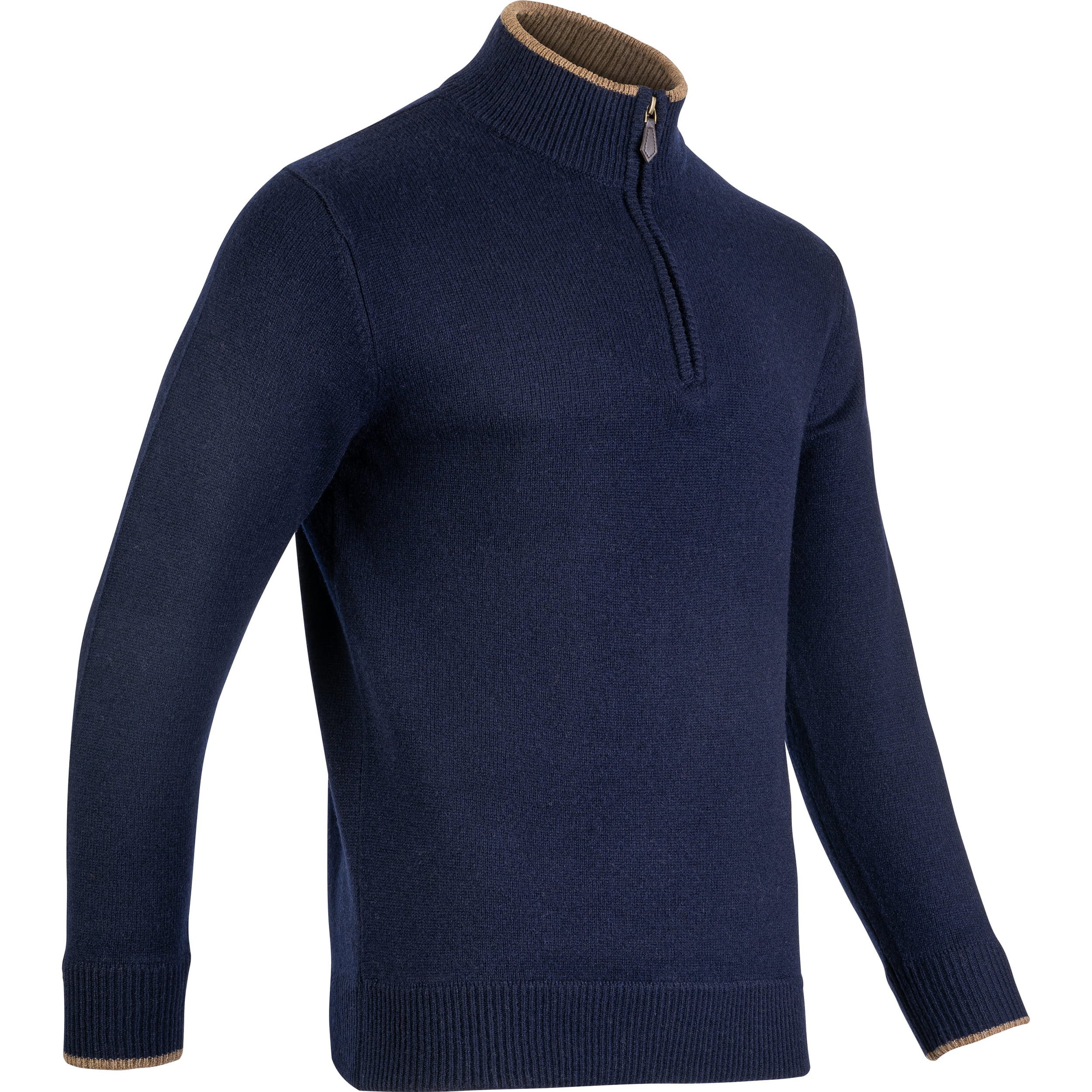 Svetr ASHCOMBE se zipem jehněčí vlna NAVY BLUE vel. 3XL