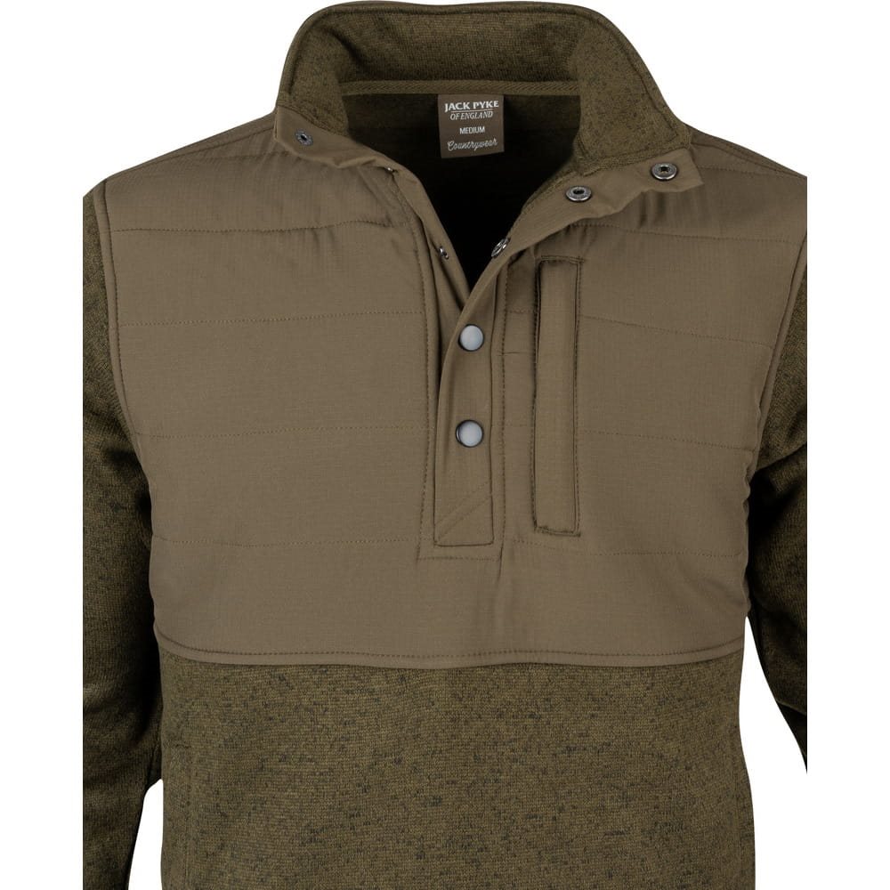 Mikina SNAP NECK fleece ZELENÁ
