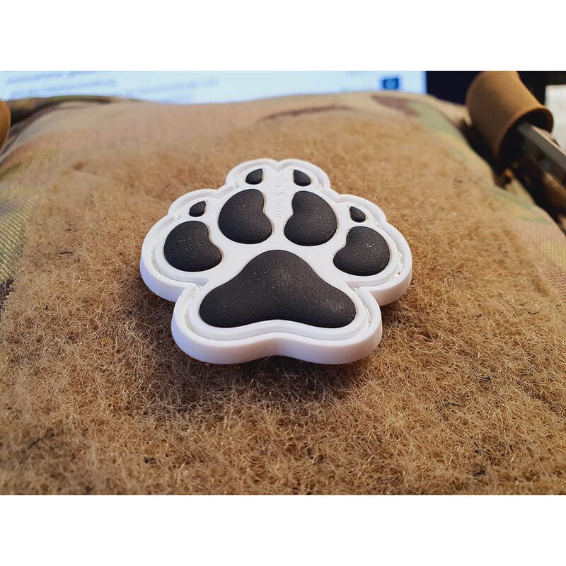 Nášivka K9 psí tlapa plastová velcro BÍLÁ