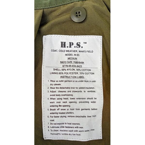 Bunda parka US model M-65 H.P.S. NYCO ZELENÁ