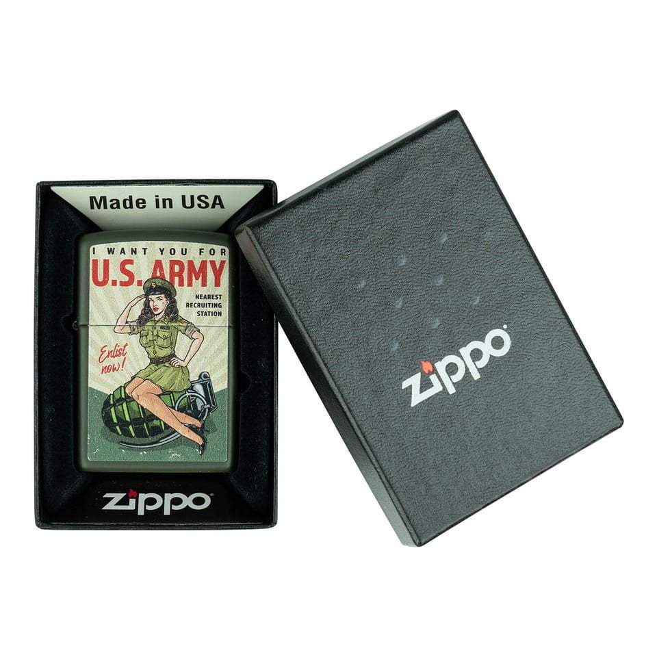 Zapalovač ZIPPO U.S. ARMY Enlist Pin Up benzínový