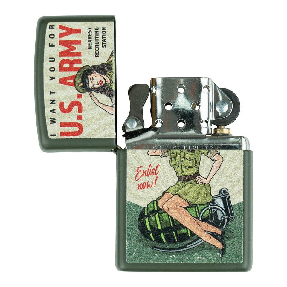 Zapalovač ZIPPO U.S. ARMY Enlist Pin Up benzínový