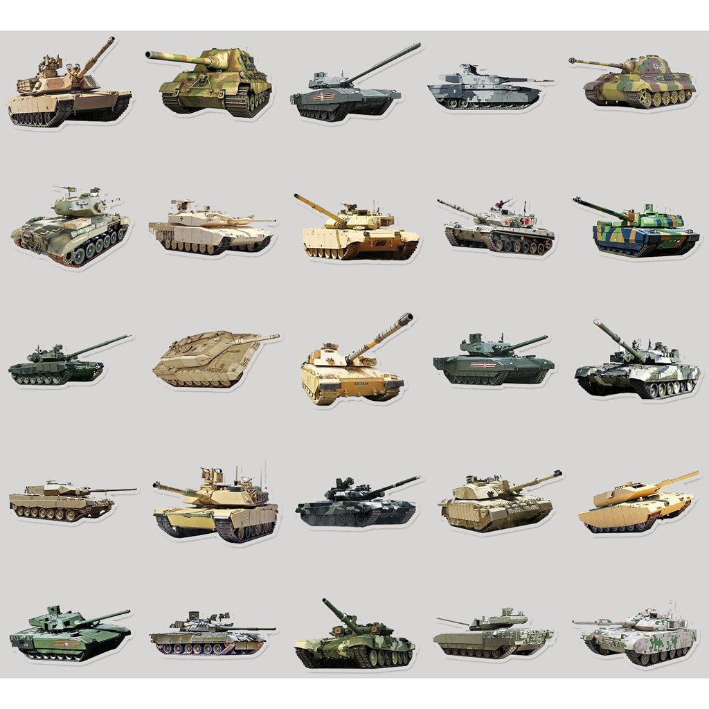 Samolepky TANKY sada 50 kusů