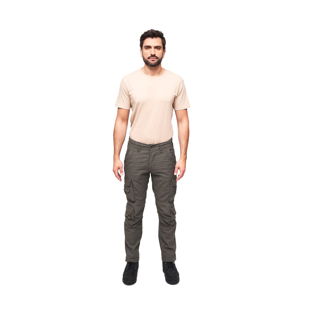 Kalhoty PURE SLIM FIT vintage ZELENÉ vel. XL