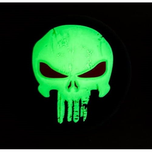 Nášivka 3D plastová PUNISHER RED EYES velcro GLOW IN THE DARK