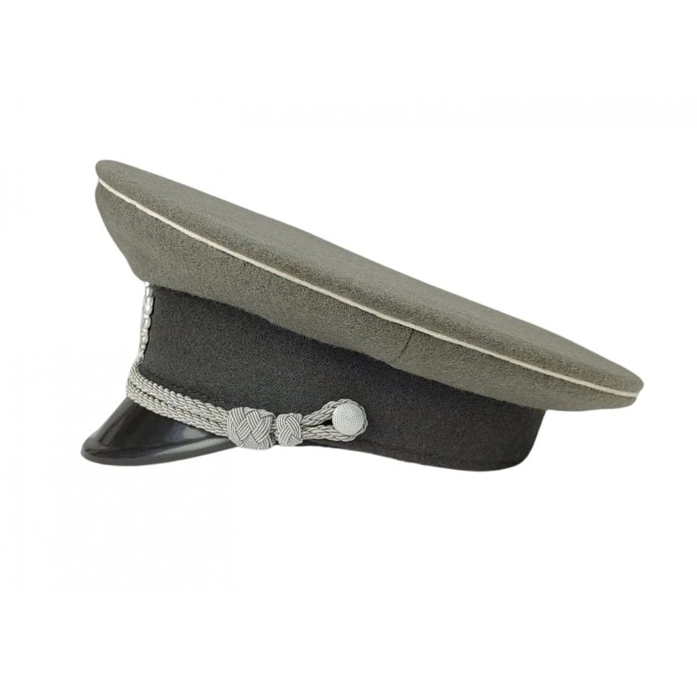 Brigadýrka NVA důstojnická original ŠEDÁ / bílý lem vel. 56