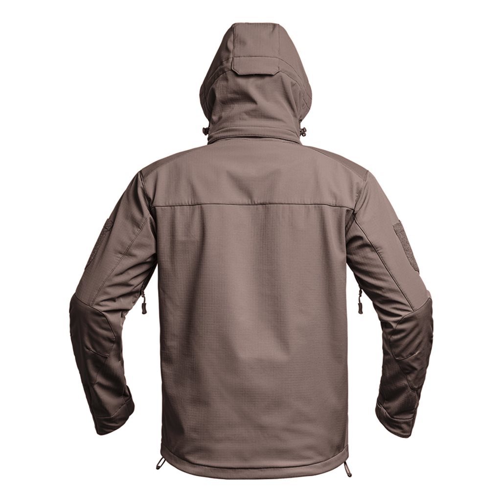 Bunda FIGHTER V2 softshell s kapucí HNĚDÁ vel. M