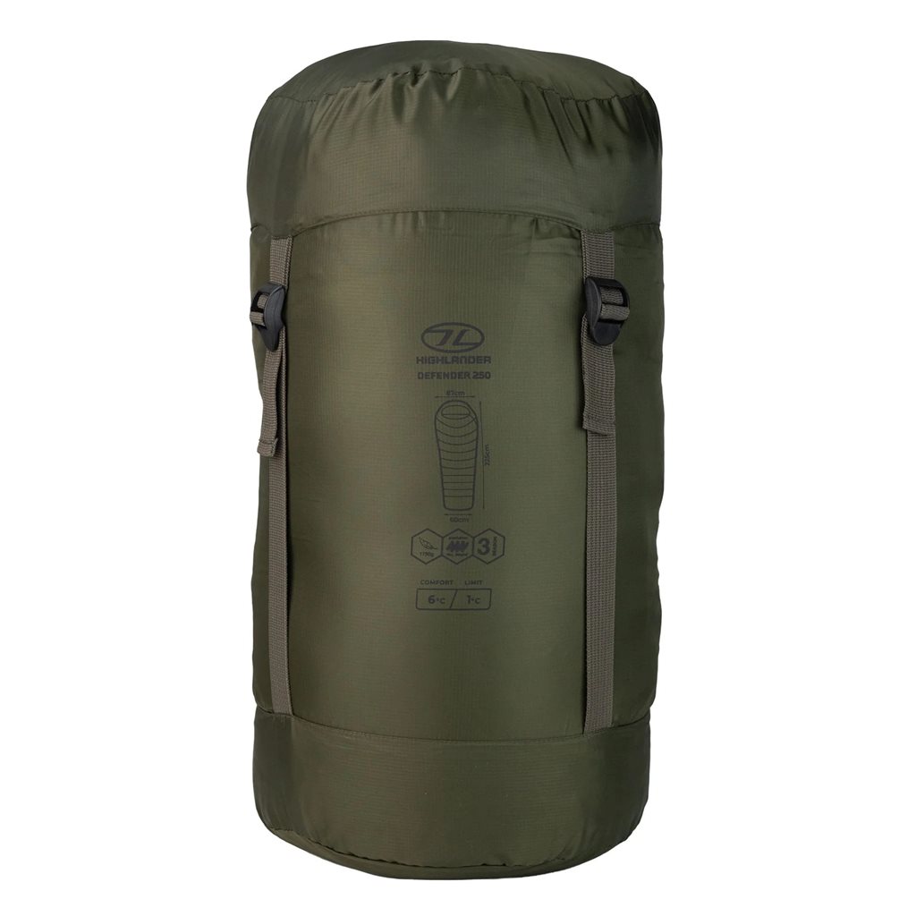 Spacák mumie třísezonní DEFENDER 250 ZELENÝ