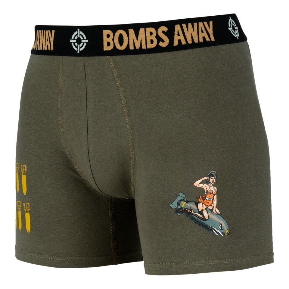 Trenýrky Boxer BOMBS AWAY ZELENÉ vel. S