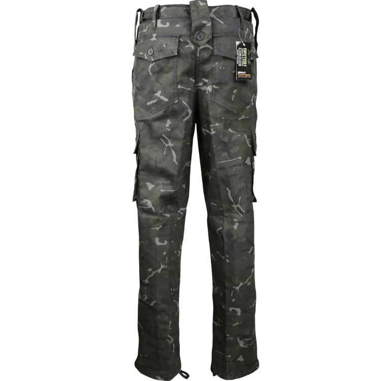 Kalhoty britské KOMBAT BTP Black camo vel. 32