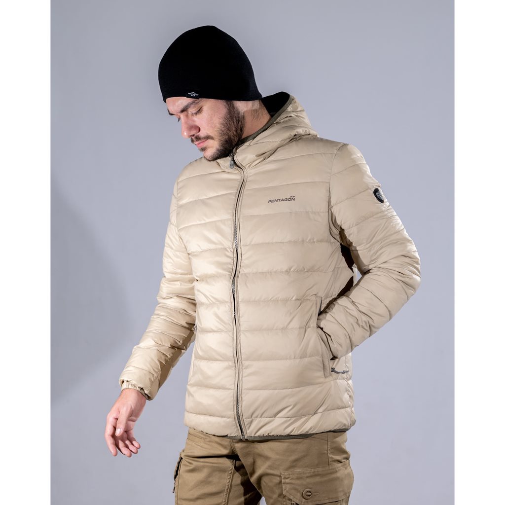 Bunda s kapucí AURORA 2.0 PUFFER HOODED KHAKI vel. XL