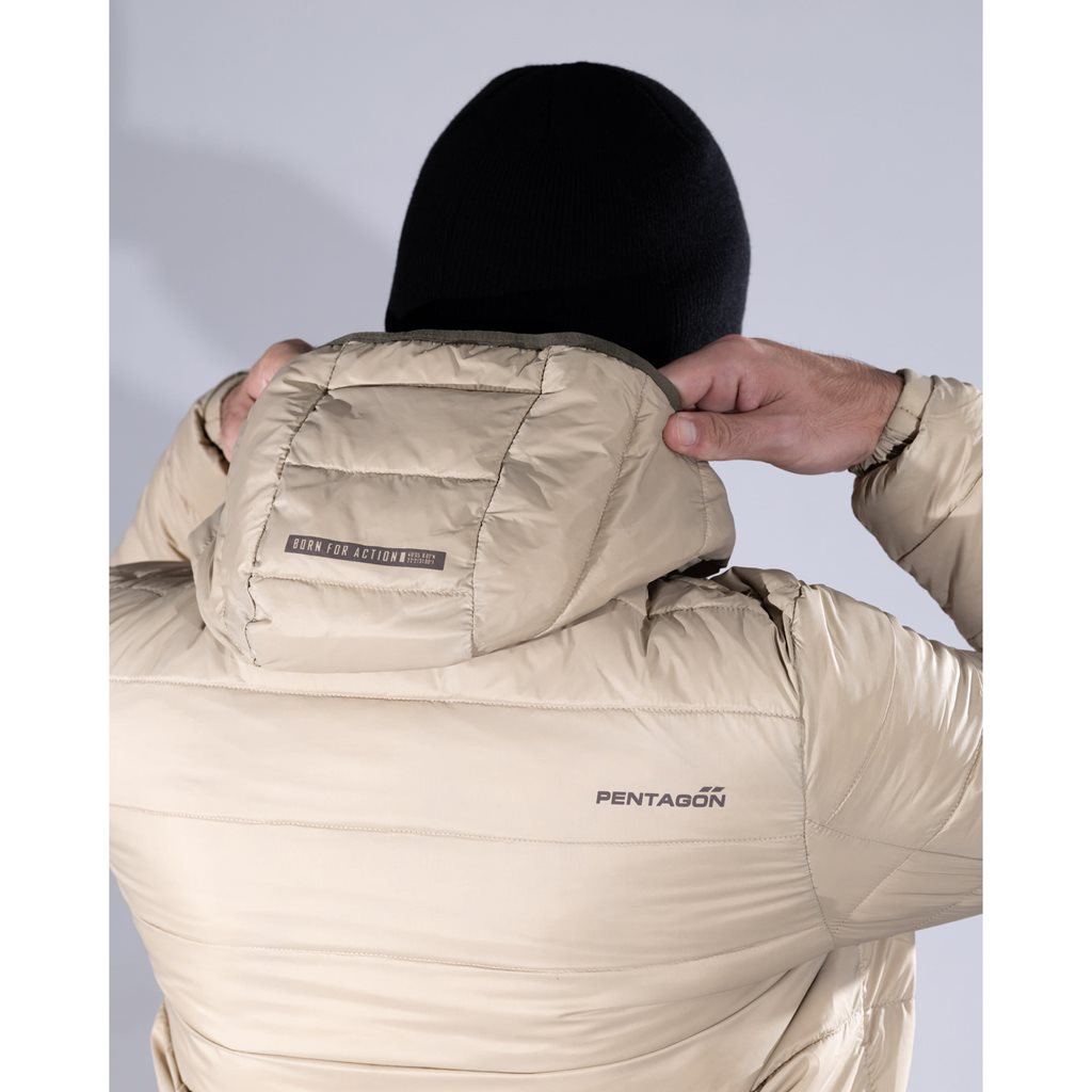 Bunda s kapucí AURORA 2.0 PUFFER HOODED KHAKI vel. XL