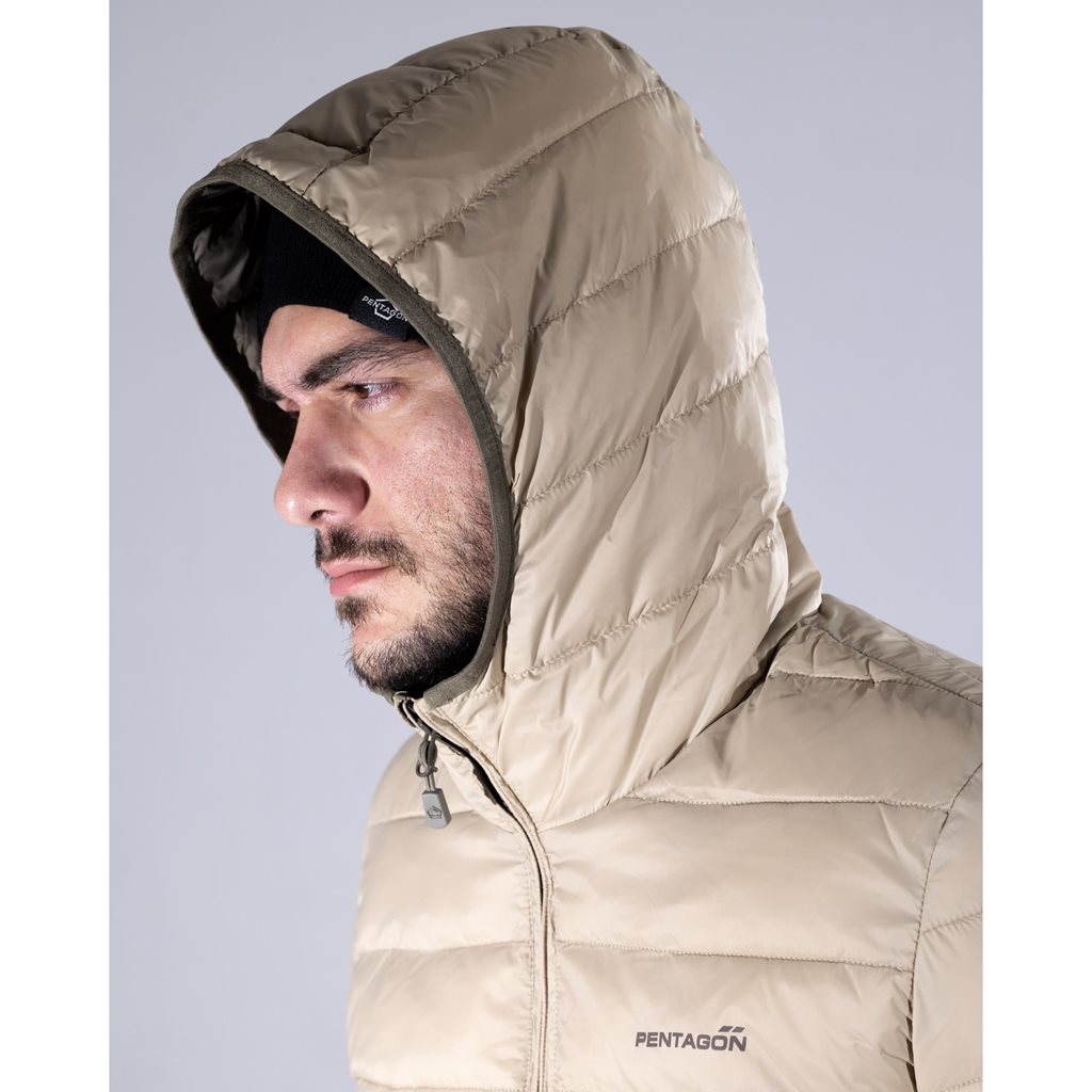 Bunda s kapucí AURORA 2.0 PUFFER HOODED KHAKI vel. XL