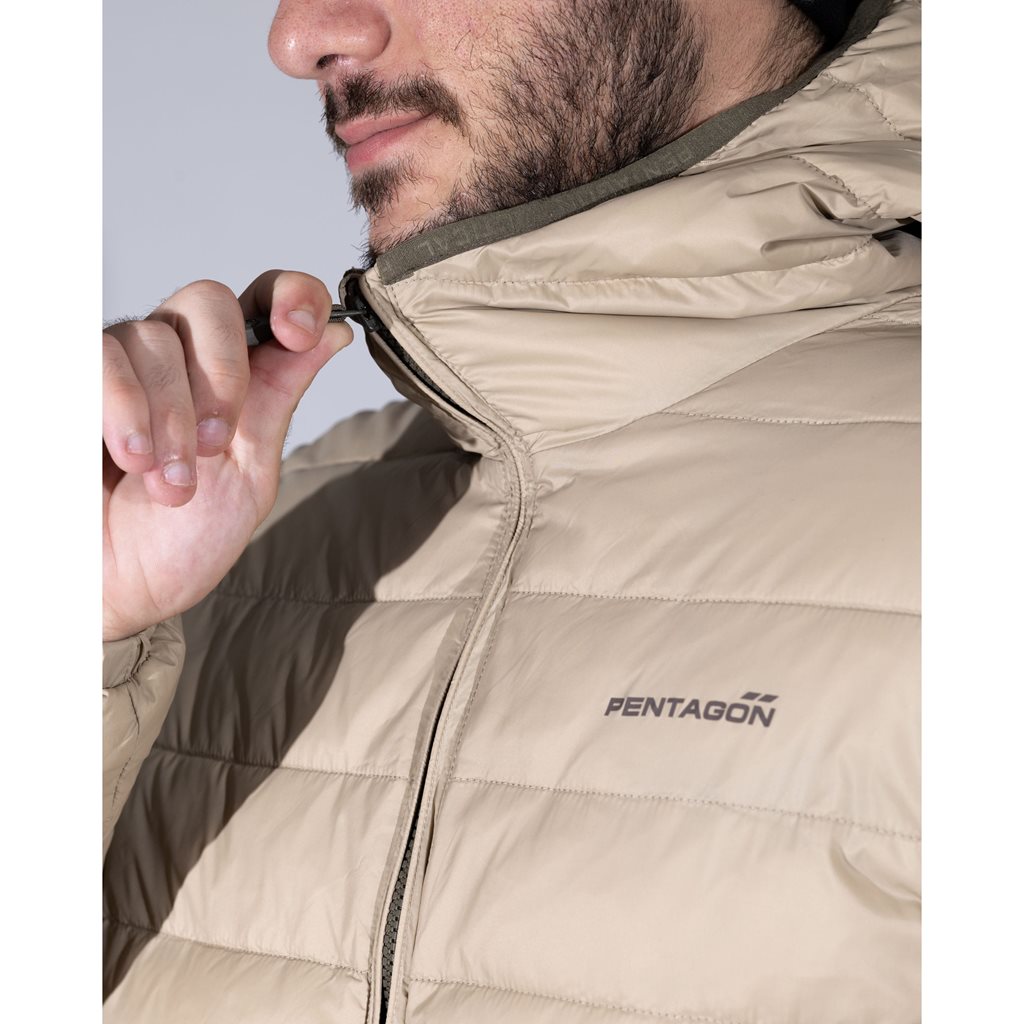 Bunda s kapucí AURORA 2.0 PUFFER HOODED KHAKI vel. XS