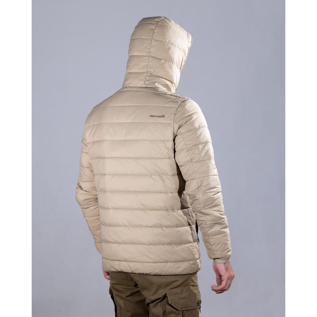 Bunda s kapucí AURORA 2.0 PUFFER HOODED KHAKI vel. XS