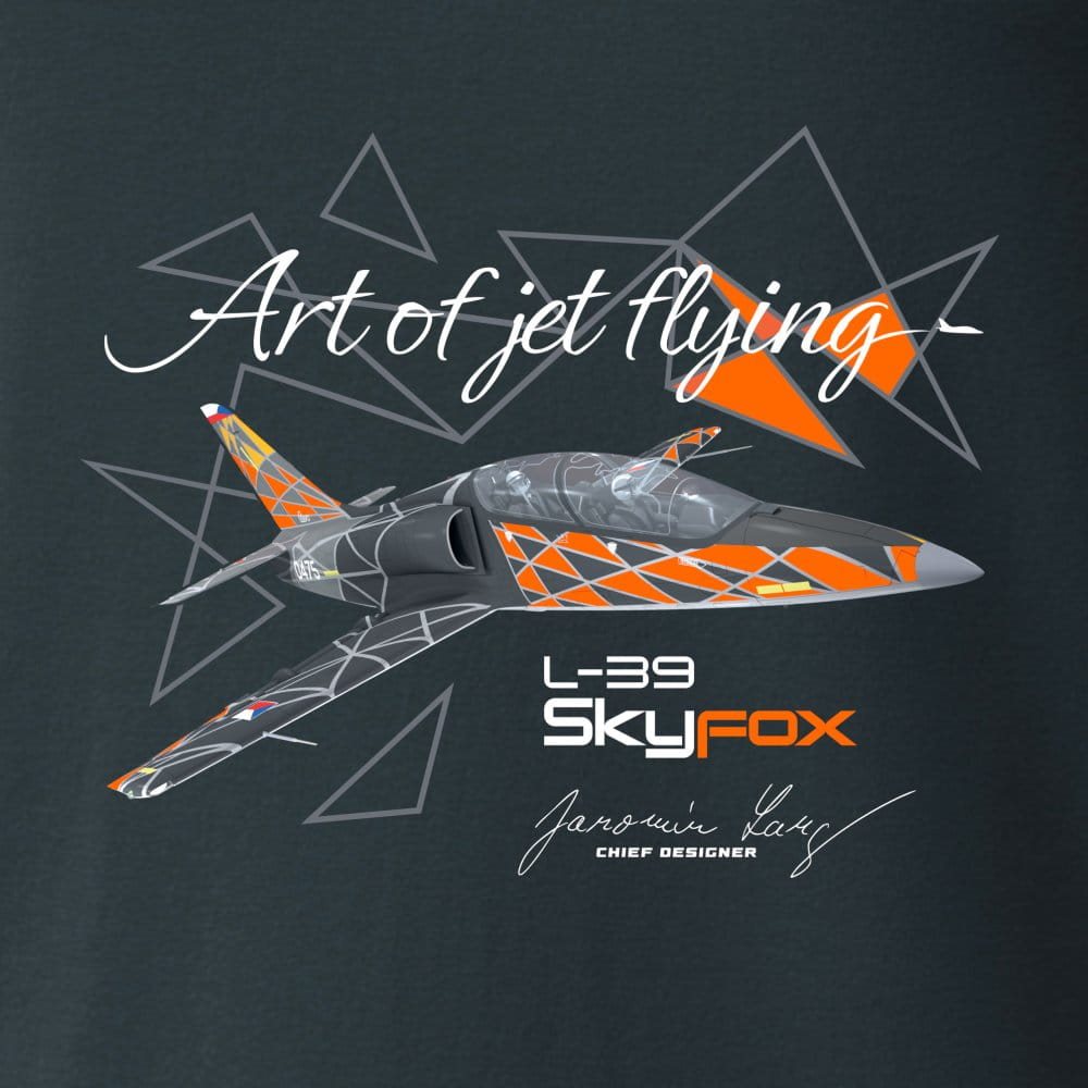 Triko s lehkým bojovým letadlem L-39 SKYFOX ŠEDÉ vel. XL