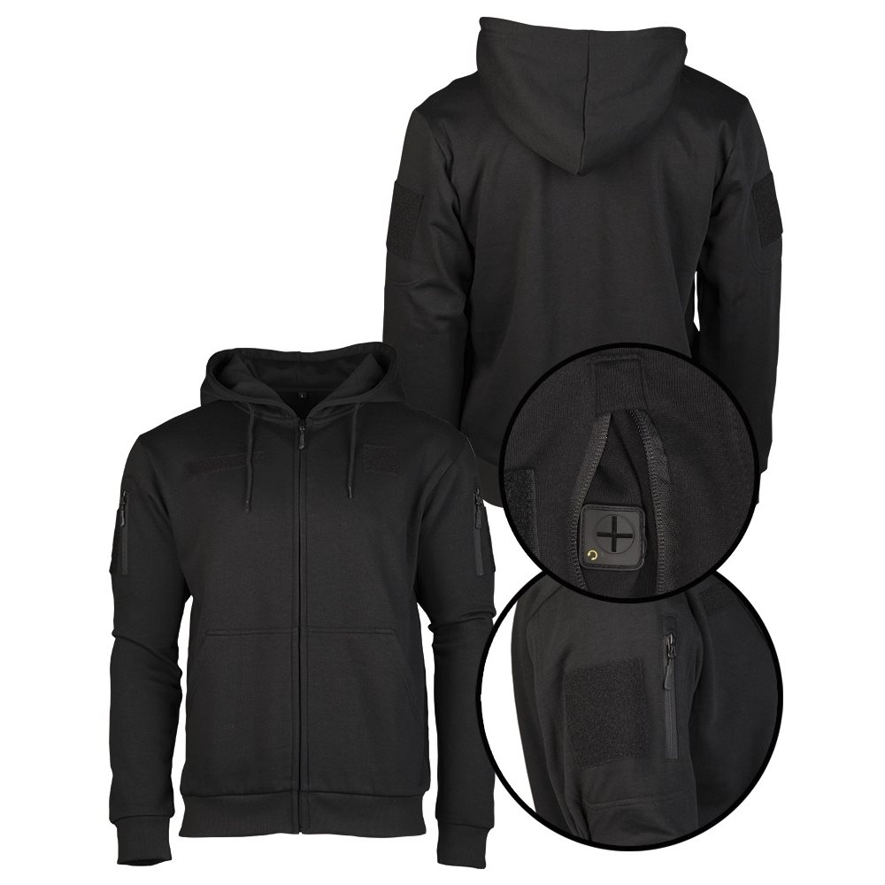 Mikina TACTICAL se zipem ČERNÁ vel. XXL