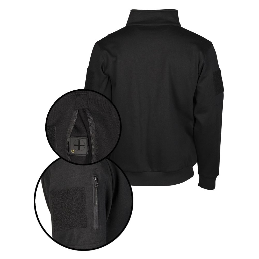 Mikina TACTICAL roláková 3/4 zip ČERNÁ vel. XL