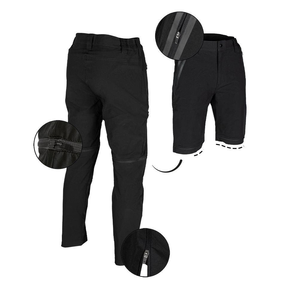 Kalhoty PERFORMANCE odepínací ZIP-OFF ČERNÉ vel. XL
