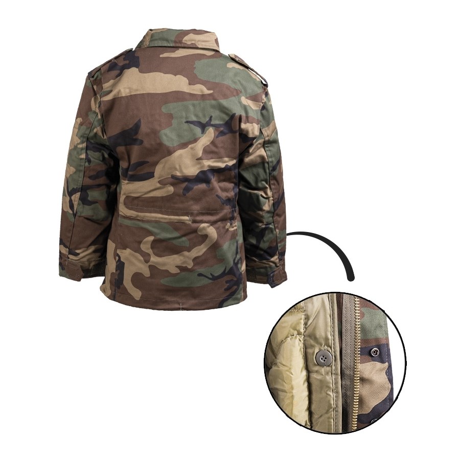 Bunda dětská US M65 s vložkou WOODLAND vel. XL