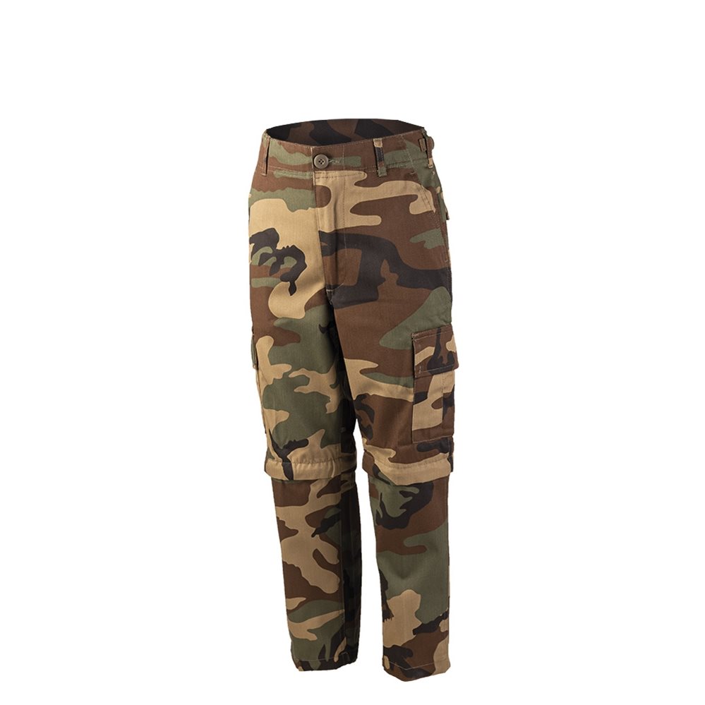 Kalhoty dětské US BDU ZIP-OFF WOODLAND vel. L