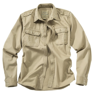 Košile RAW VINTAGE s dlouhým rukávem KHAKI vel. S