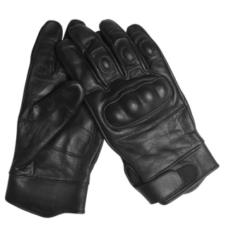 Rukavice TACTICAL kožené ČERNÉ vel. S