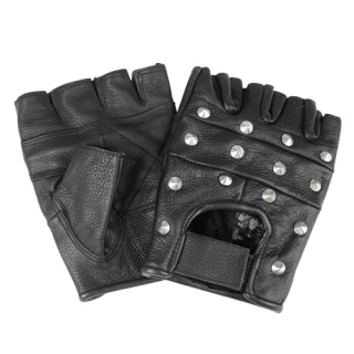 Rukavice BIKER bez prstů s nýtky ČERNÉ vel. XXL