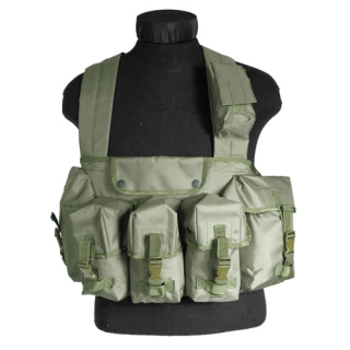 Vesta taktická CHEST RIG 6 kapes ZELENÁ