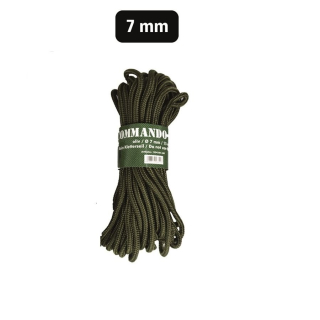 Šňůra COMMANDO pomocná 7mm / 15m ZELENÁ