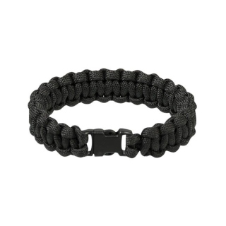 Náramek pletený PARACORD 15mm ČERNÝ vel. L