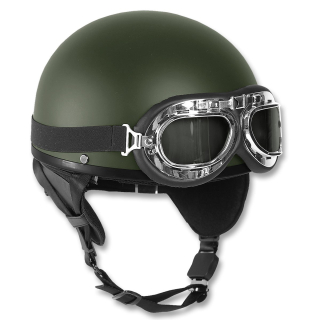 Helma motocyklová RETRO ZELENÁ vel. L