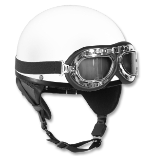Helma motocyklová RETRO BÍLÁ vel. S