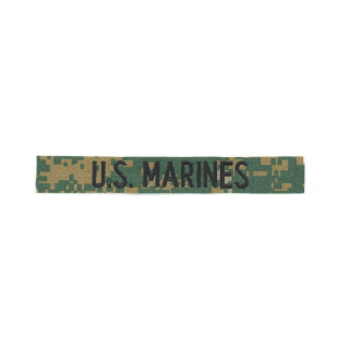 Nášivka "U.S. MARINES" černá nit MARPAT WOODLAND