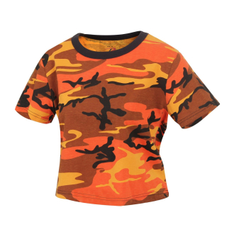 Triko dámské krátké CROP URBAN CAMO ORANGE vel. XXL