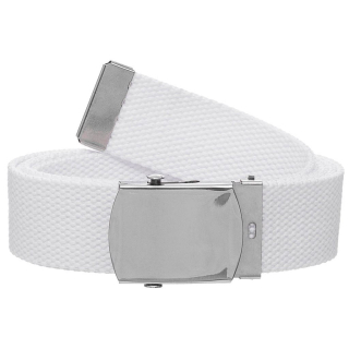 Opasek s kovovou přezkou 30 mm BÍLÝ