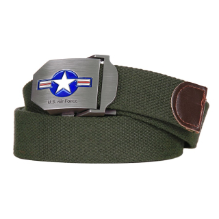 Opasek USAF WWII plátěný ZELENÝ vel. 130