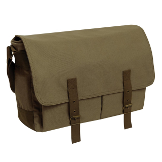 Taška MESSENGER DELUXE Vintage plátěná ZELENÁ