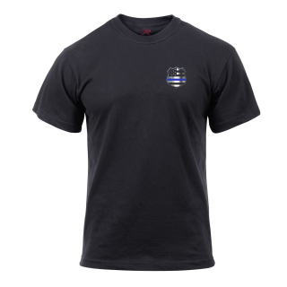 Triko THIN BLUE LINE US odznak vlajka ČERNÉ vel. 3XL