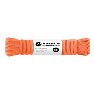 Šňůra PARACORD polyester 550LB 30m 4mm REFLEXNÍ ORANŽOVÁ
