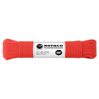 Šňůra PARACORD polyester 550LB 30m 4mm ČERVENÁ