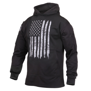 Mikina CONCEALED CARRY s kapucí US vlajka ČERNÁ vel. L